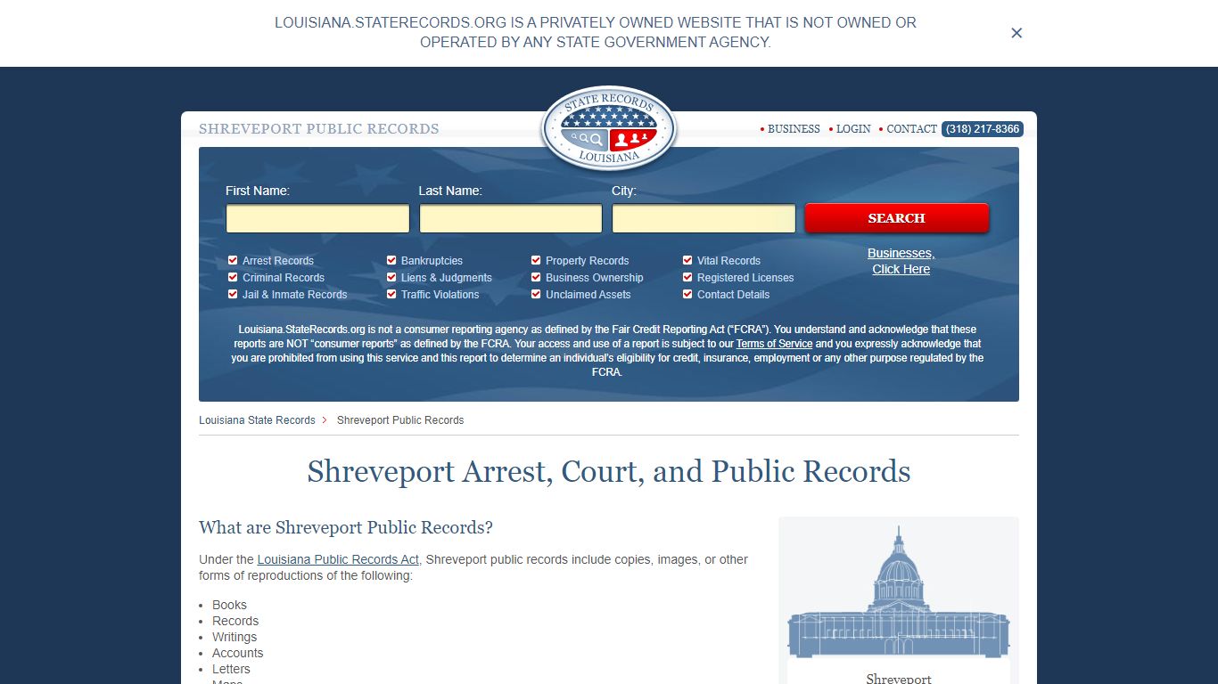 Shreveport Arrest and Public Records - StateRecords.org